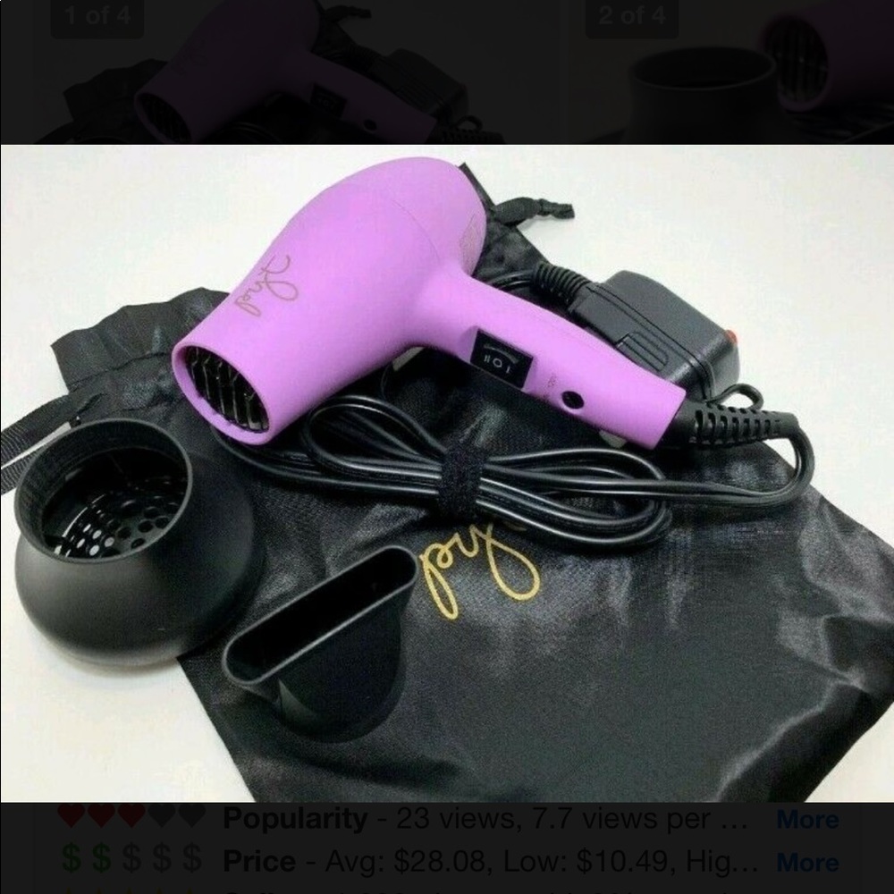 PYT mini hair dryer and mini hair straightener.